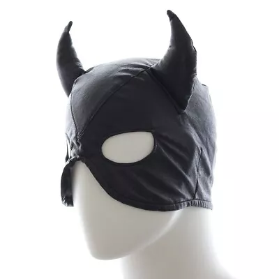 Lace Up PVC Bull Head Animal Hood Mask Cosplay Role Play BDSM AUS Post • $17.21