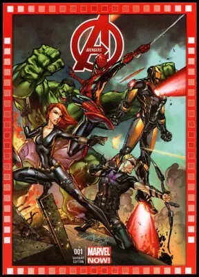 2013 UD Marvel Now!  CUTTING EDGE VARIANT COVER  Card #112-SC...AVENGERS #1 • $4