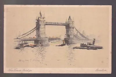 The Tower Bridge London Marjorie C. Bates Unposted Old Postcard • £0.99