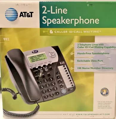 Two Pack Of AT&T 992 Two-Line Corded Speakerphone With Caller ID • $74.95