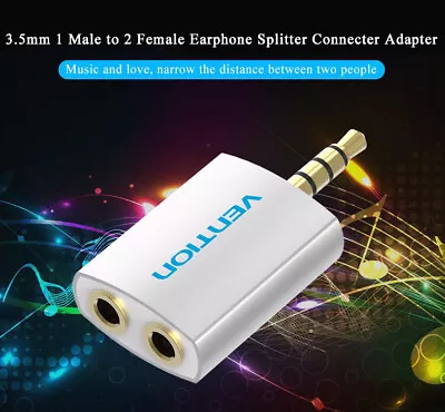 3.5mm Male To 2 3.5mm Female Audio Splitter • $8.95