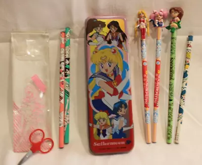 Sailor Moon Retro Stationery Pen Case & Mascot Pencil 1990's Vintage Japan • $29