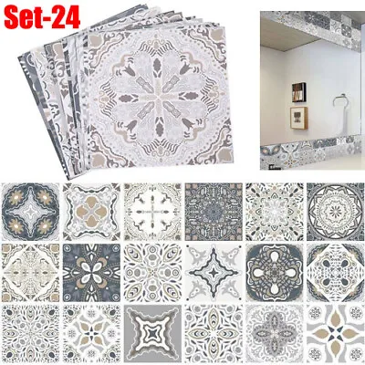 £8.99 • Buy 24Set Tiles Moroccan Self Adhesive Floor Wall Mosaic Stick On Kitchen / Bathroom