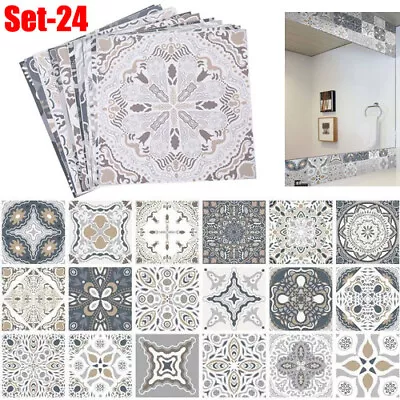 24Set Tiles Moroccan Self Adhesive Floor Wall Mosaic Stick On Kitchen / Bathroom • £8.99