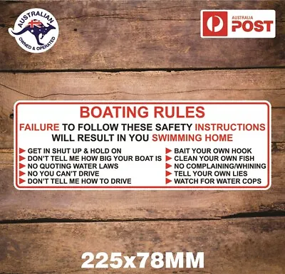 $5.99 • Buy Boating Rules Sticker Fishing Rules Decal