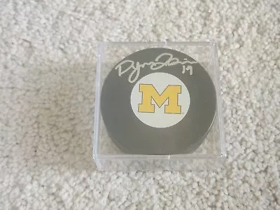 Michigan Wolverines Dylan Larkin Autographed Hockey Puck Pro Mold Case COA • $87.49