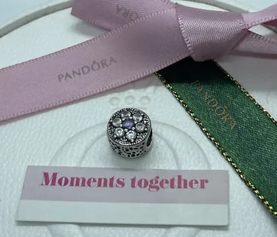 $42 • Buy PANDORA Silver Forget Me Not Charm Purple - 791832ACZ RETIRED Authentic Ale