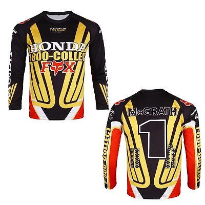 Vintage 80's Style Honda Motocross Yellow Jersey MX Enduro AHRMA Jeremy McGrath • $39.99