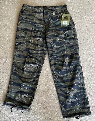 ROTHCO Tiger Stripe Camouflage Cargo Pant Fatigues Vietnam LRG 35-36” X 29.5-32” • $59.99