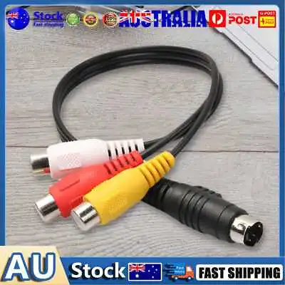 4 Pin S-Video To 3 RCA Connector Cable 28 Cm/11 Inch Black For Computer Laptop A • $7.24