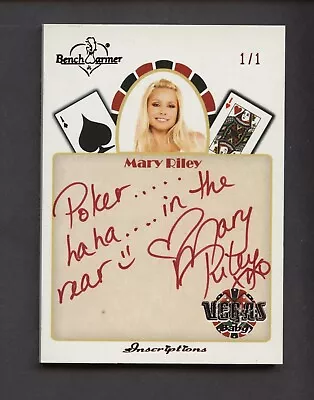 2012 Bench Warmer Vegas Baby Red Foil Mary Riley AUTO W/ Inscription 1/1 • $76