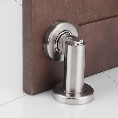 Probrico Heavy Duty Door Stop Satin Nickel Metal Wall-Mounted Door Stopper • £8.39