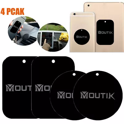 4PCS Metal Plates Iron Sheet For Magnetic Car Mount Phone Holder W/Adhesive Tape • £2.92