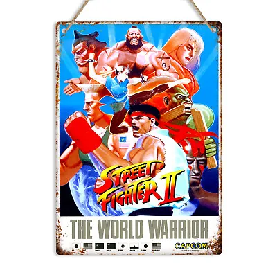 £7.99 • Buy STREET FIGHTER 2 Retro Gaming Metal Wall Sign Plaque Arcade Man Cave Games Room