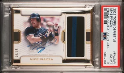 2023 Topps Definitive Mike Piazza Gold Frame Auto Patch #/15 PSA 6 Goldin • $110