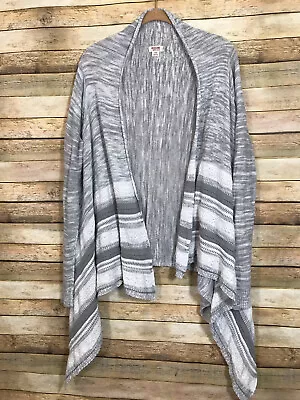 Mossimo Womens Large Long Sleeve Cotton Open Front Cardigan Sweater Gray • $10