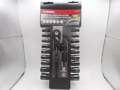 Husky H1004d20sws 1/4  Drive 100-position Ratchet Sae/metric Socket Set 20-piece • $27.88