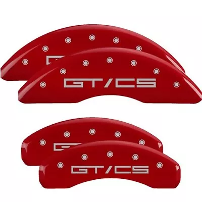 MGP Caliper Covers Set Of 4 Red Finish Silver Mustang GT/CS • $289