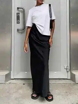 Elegant Silk Satin Women's Long Skirt Casual Loose High Waist Hip Package Skirts • $22.12