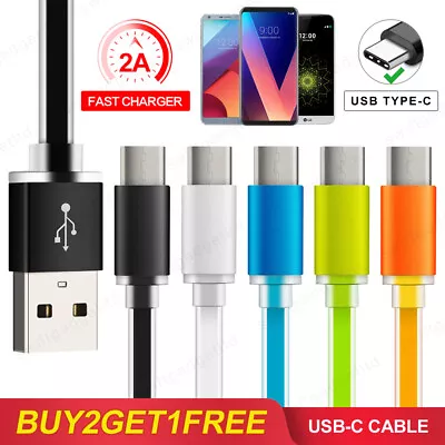 USB Type Cable For LG G8 G7 G6 G5 V40 USB-C Fast Charger Charging Data Lead Flat • £4.45