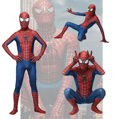 Halloween Cosplay Raimi Spiderman Men Kid Boy Costume Jumpsuit Party Fancy Dress • £10.39