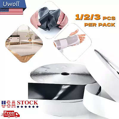 16Ft Self Adhesive Tape Hook And Loop Fastener Extra Sticky Back USA 1/2/3 PCS • $13.27