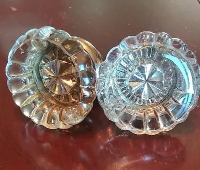 Antique Mid Century Crystal Glass Door Knobs Only- Lot Of 2 • $20