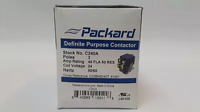 Set Of 2 Packard Definite Purpose Contactor 2 Pole 40Amps 24 Volt # C240A • $25