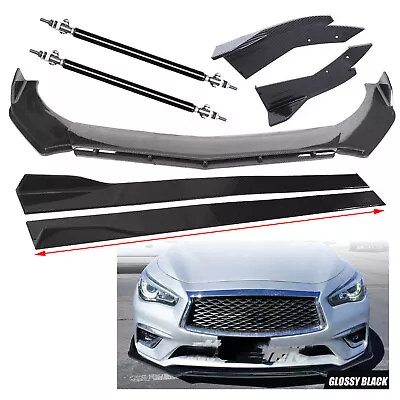 For Infiniti G35 G37 Q50 Coupe Carbon Fiber Front Bumper Lip Splitter Side Skirt • $159.99