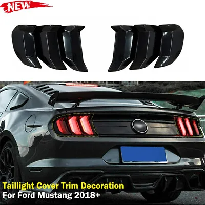 Rear Tail Light Lamp Cover Guard Trim For Ford Mustang 2018 2019 2020+ Blackened • $62.99