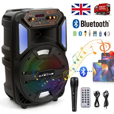 8  1000W Portable FM Bluetooth Speaker Sound System DJ Party PA Tailgate Remote • £32.99