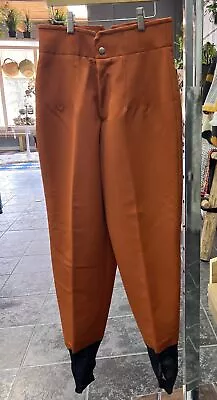 Bogner Womens 10 Ski Pants Stirrup Burnt Orange Waist Vintage Wool Blend B86 • $49.99