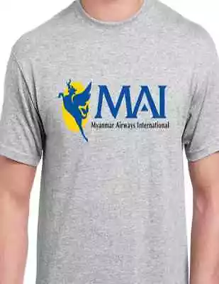 Myanmar International Airways T-shirt Yangon Air Travel Asia Burma Tee • $18.99