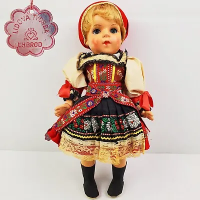 Czech Doll Lidova Tvorba VTG 60s UH Brod Traditional Outfit Moving Arms Legs 13  • $134.96