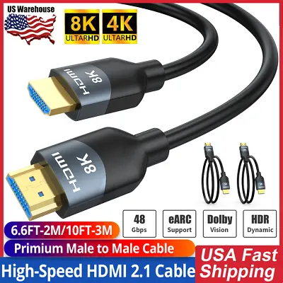 8K HDMI 2.1 Cable 48Gbps Ultra High Speed HDMI Cord HDCP 2.3 HDR EARC US Ship • $10.35