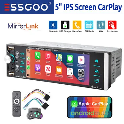 Single DIN 5.1  Car Stereo Head Unit Apple Carplay/Android Auto Player Head Unit • $92.39