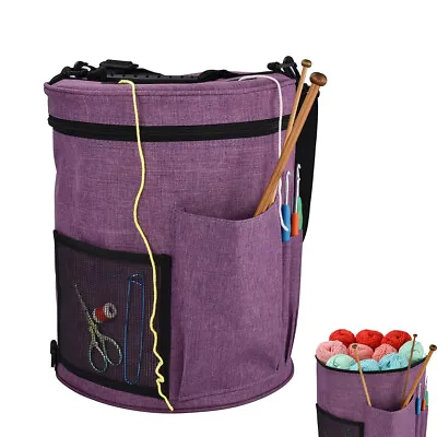 Knitting Storage Bag Organiser Wool Tote Crochet Hook Needles Holder↝. • £14.60