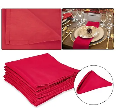 £7.85 • Buy Table Linen Napkins Polyester Cloth Wedding Serviettes Soft Fabric Napkin 130GSM