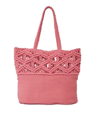 No Boundaries Women’s Macrame Tote Bag Orchid￼ • $9.98