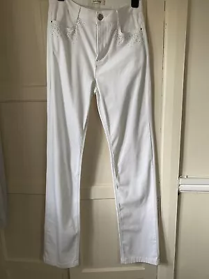 M&S. Per Una Jeans White Straight Leg. Size 10 Long. Worn Once • £15