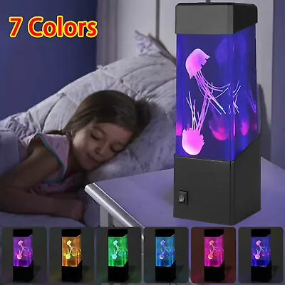 USB Jellyfish Light Jellyfish Lava Lamp LED Aquarium Mood Night Light Multicolor • £10.88