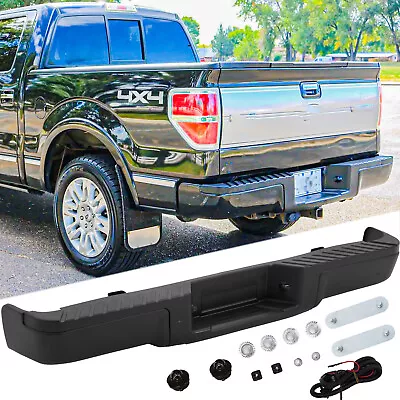 Black Rear Steel Bumper Assembly For 2009-2014 Ford F150 W/O Park Assist • $158.99