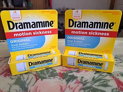 Lot Of (2) Dramamine Motion Sickness Original 12 Count 50 Mg Exp: 2025 • $9.99