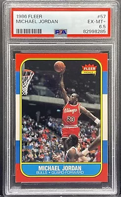 1986-87 Fleer Michael Jordan Rookie Card RC #57 PSA 6.5 Eye Appeal 👀 CENTERED • $4874.95