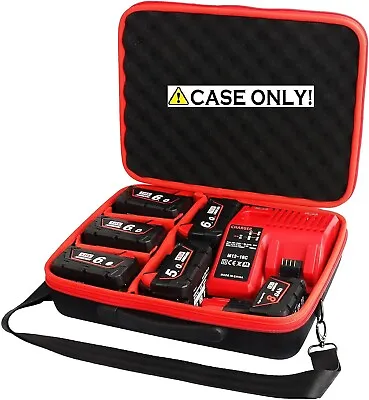 Battery Case For Milwaukee  M12 M18 18V Battery And Charger Extra Large Box Stor • $42.99