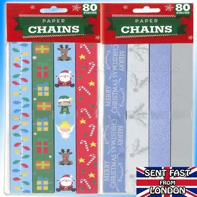 Christmas Decoration Paper Chains DIY Links Rings Kids XMAS Bedroom Fun Craft • £2.85