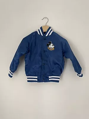 Vintage Disney 80/90s Chalk Line Mickey Mouse Varsity Jacket Toddler 3T USA • $34.99