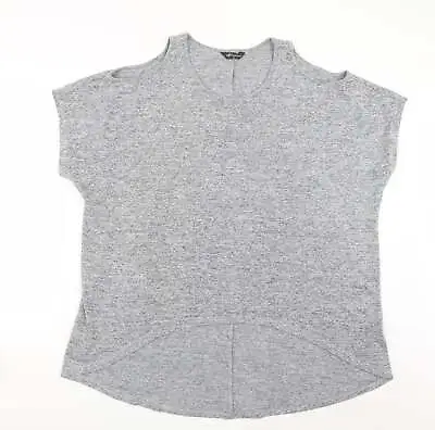 Internacionale Womens Grey Polyester Basic T-Shirt Size 16 Crew Neck - Open Shou • £5.50