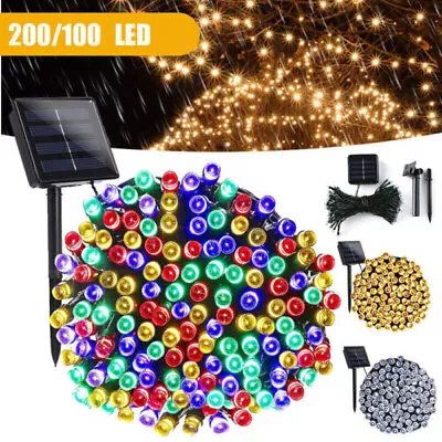 £5.99 • Buy New 100/200 LED Solar Power Fairy Garden Lights String Outdoor Party Wedding UK