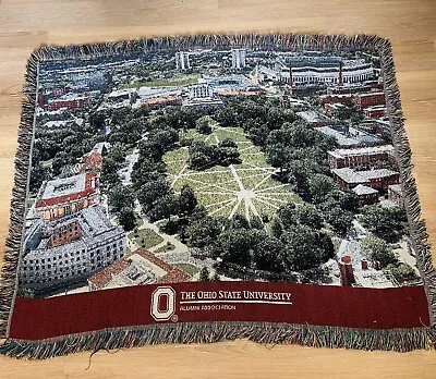 Vintage Ohio The Buckeye State Campus Throw Blanket/Tapestry 5 Feet X 4 Feet • $40